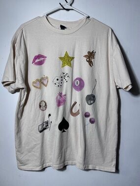 wild fable Cream Graphic Short-Sleeve Tee with Multicolor Icons